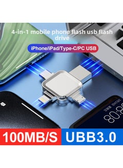 Generic Mobile Phone U Disk Four In One OTG Computer Dual-purpose High-speed Metal U Disk For AppleFor HuaweiGift USB Flash Drive Customization-Color:Rose Gold-Capacity:Shell Material (excluding Chip)  - Image 3