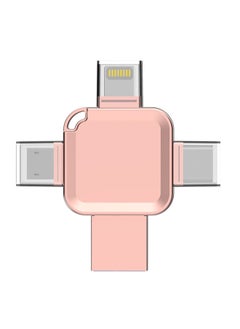 Generic Mobile Phone U Disk Four In One OTG Computer Dual-purpose High-speed Metal U Disk For AppleFor HuaweiGift USB Flash Drive Customization-Color:Rose Gold-Capacity:Shell Material (excluding Chip)  - Image 1