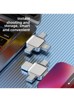 Generic Mobile Phone U Disk Four In One OTG Computer Dual-purpose High-speed Metal U Disk For AppleFor HuaweiGift USB Flash Drive Customization-Color:Rose Gold-Capacity:Shell Material (excluding Chip)  - Image 4