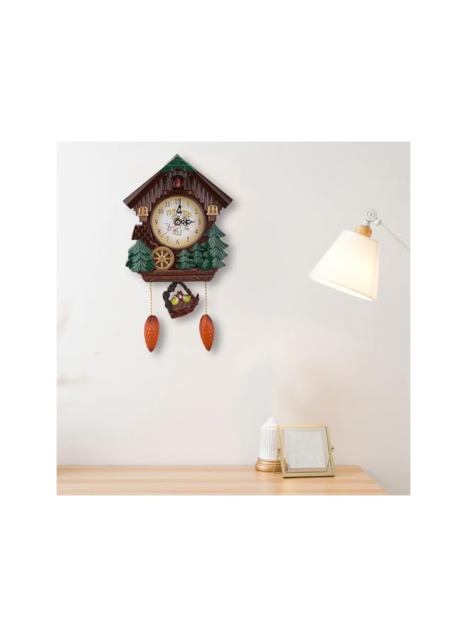 The Bros Clock Decorative Clock, Traditional Chalet Tabletop Wall Sound Cuckoo Clock Tree House Clock for Bedroom Living Room School Office Decoration - Image 3