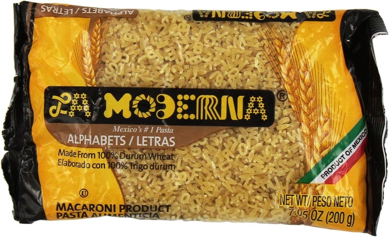 La Moderna Alphabets Pasta - 7.05 oz (200 g) - Made from 100% Durum Wheat - Image 1