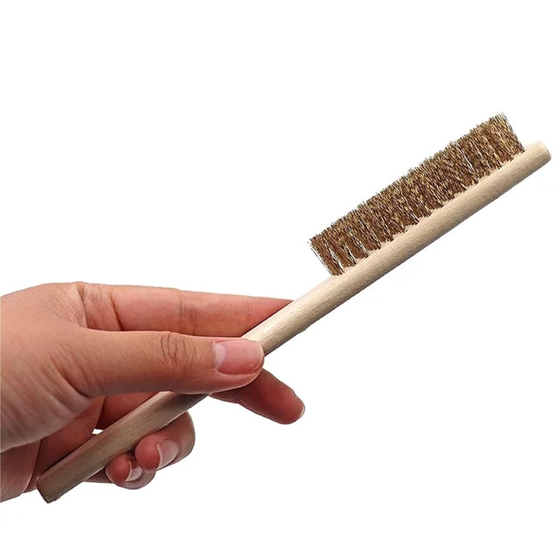 12 Pcs Wood Handle Copper Brushes – Brass Wire for Dental Devices Surface & Inner Polishing, Ideal for Metal Cleaning - Image 4