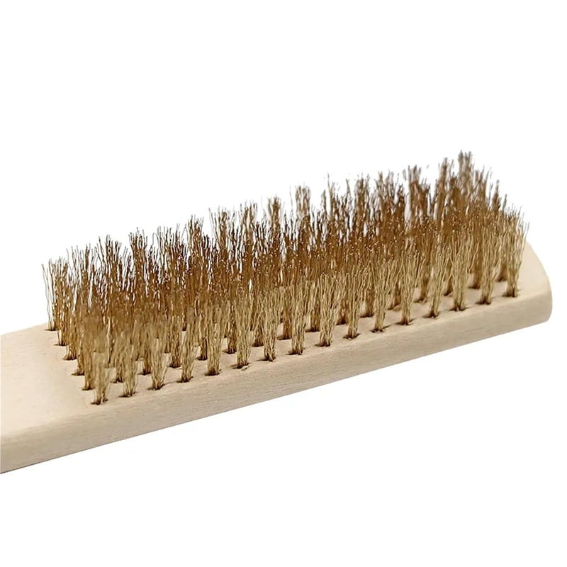 12 Pcs Wood Handle Copper Brushes – Brass Wire for Dental Devices Surface & Inner Polishing, Ideal for Metal Cleaning - Image 3