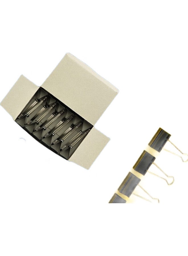 Deli 50Mm Extra-Large Metal Black Binder Clips/Bill Clips/Document Clips, 12 Pieces/Box, Office Supplies, 9541 - Image 2