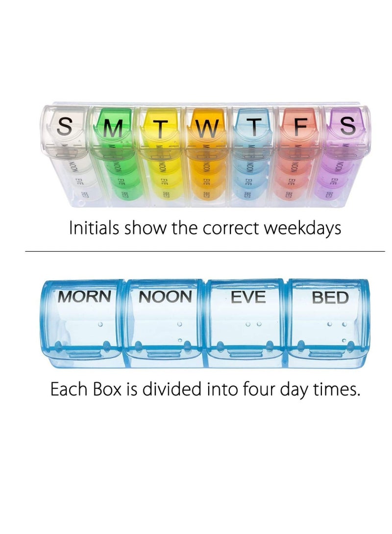 NIBEMINENT Excefore Box 7 Day, Organiser 4 Times a Day Medicine Box, Travel Tablet Boxes Weekly to Hold Medication, Vitamins, Supplements and Cod Liver Oil - Image 4