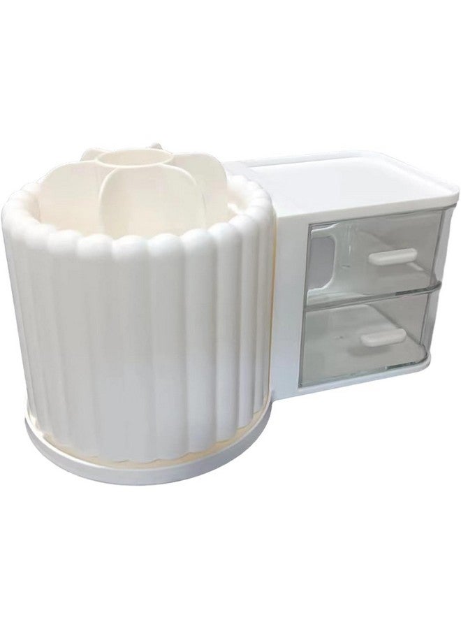 Bayleef Light luxury cosmetics storage box desktop dressing table skin care shelf table storage and finishing rotating small Pen Holder Aesthetic View - Image 1