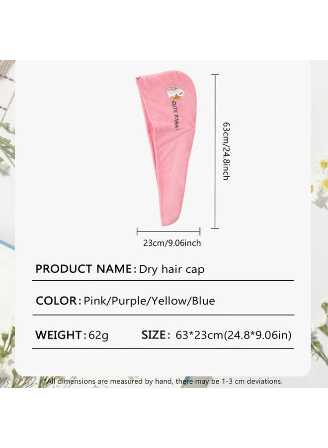 Pink Lemon Microfiber Hair Drying Cap Extreme Absorbency Soft Portable Travel - Image 4