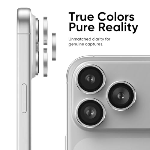 CASENED Compatible with iPhone 17 Pro / 17 Pro Max Camera Lens Protector (2-Pack) – Premium 9H Tempered Glass, Military-Grade Anti-Scratch, Crystal-Clear Protection [Silver] - Image 3