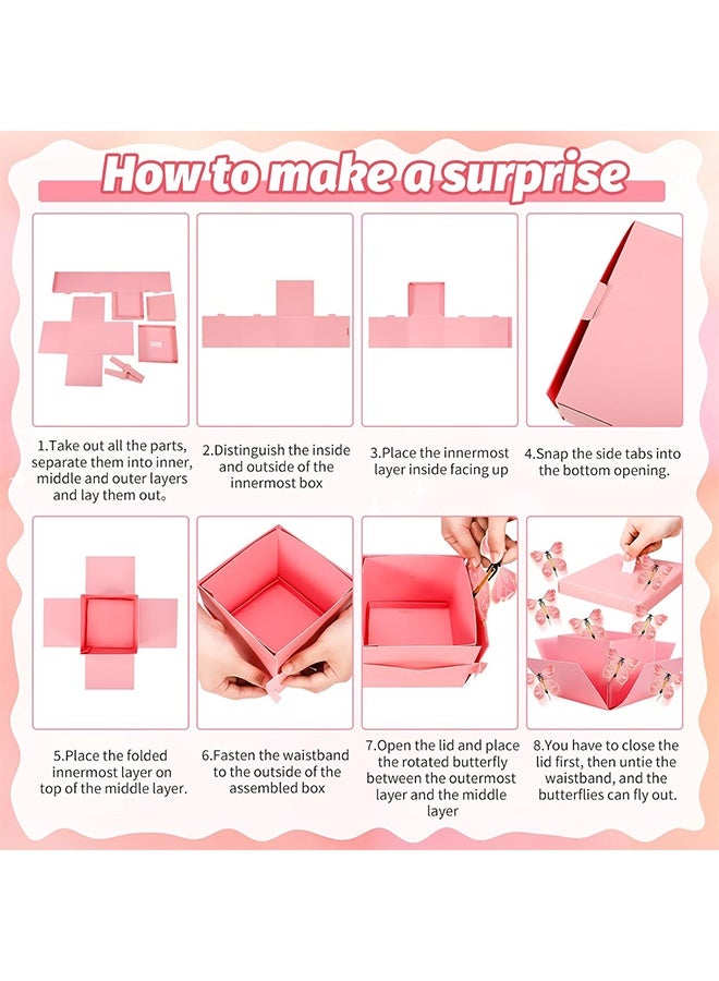 صندوق هدايا إكسبلوجن، صندوق مفاجآت الفراشة الطائرة، لعيد الميلاد وحفلات استقبال المولود الجديد وحفلات أعياد الميلاد - Image 3
