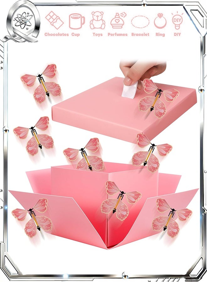 صندوق هدايا إكسبلوجن، صندوق مفاجآت الفراشة الطائرة، لعيد الميلاد وحفلات استقبال المولود الجديد وحفلات أعياد الميلاد - Image 1