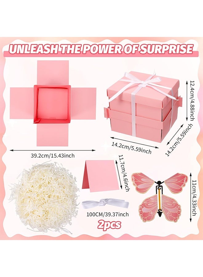 صندوق هدايا إكسبلوجن، صندوق مفاجآت الفراشة الطائرة، لعيد الميلاد وحفلات استقبال المولود الجديد وحفلات أعياد الميلاد - Image 2