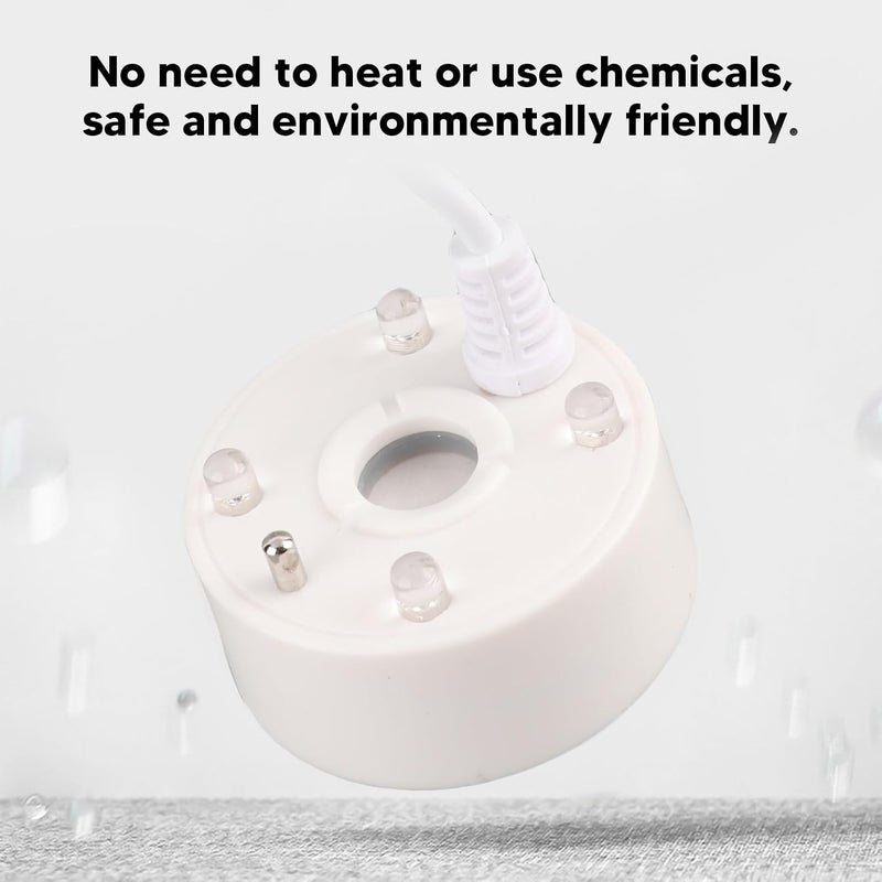 USB Mist Maker Fogger, 400mL USB Powered Atomizer with 4 LED Lights Cool Mist Fountain Humidifier for Indoor Outdoor Fountain Decorations (White) - Image 5