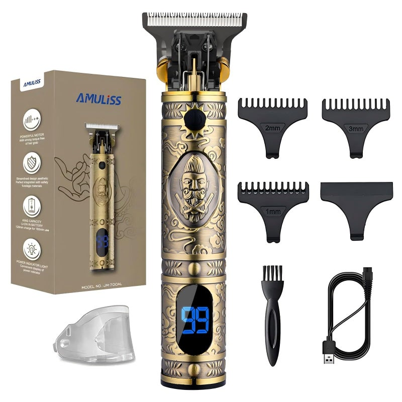 AMULISS Professional Mens Hair Clippers Zero Gapped Cordless Hair Trimmer Professional Haircut & Grooming Kit for Men Rechargeable LED Display - Image 1