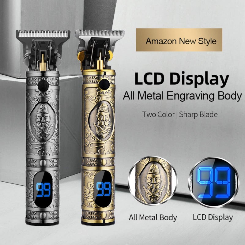 AMULISS Professional Mens Hair Clippers Zero Gapped Cordless Hair Trimmer Professional Haircut & Grooming Kit for Men Rechargeable LED Display - Image 3