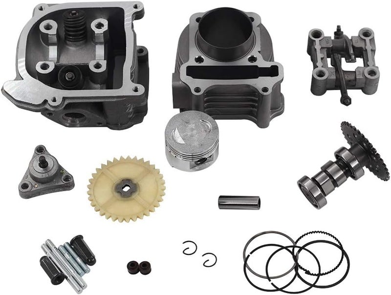 KYMLAA GY6 Cylinder Rebuild Kits 100cc Big Bore Kit for 69mm Valve 49CC 50CC 139QMB Moped Scooter Engine 50mm Bore Upgrade Set with 6pin Racing CDI Ignition Coil Performance Spark Plug Clutch Spring - Image 2