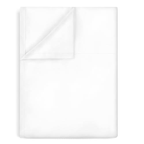 Lirex Flat Sheet, Twin Size Extra Soft Brushed Microfiber Flat Sheet, Machine Washable Wrinkle Free Breathable (White, Twin) - Image 1