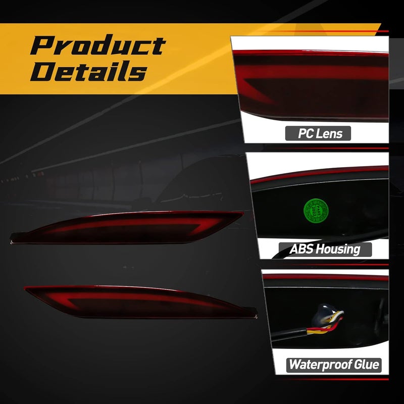 VGETTING Rear Bumper Reflector Lights for Hyundai Sonata 2011-2014 - LED Tail Light with Turn Signal - Image 4