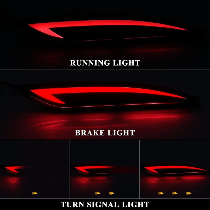 VGETTING Rear Bumper Reflector Lights for Hyundai Sonata 2011-2014 - LED Tail Light with Turn Signal - Image 5