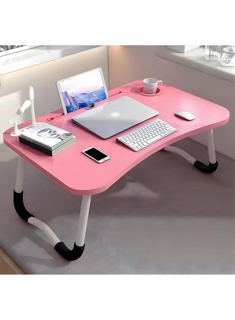 DubaiGallery Laptop Bed Desk, Portable Foldable Laptop Bed Table with USB Charge Port Storage Drawer and Cup Holder,Lap Desk Laptop Stand Tray Table Serving Tray for Eating, Reading and Working - Image 4
