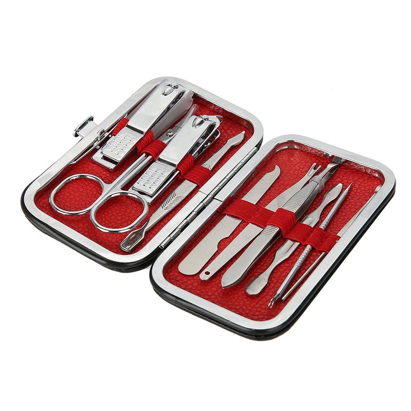 Nail Clipper Trimmer Set: 10-Piece Stainless Steel Kit - Non-Slip Splash-Proof Design Portable Manicure Tools for Home Travel Daily Grooming - Image 2