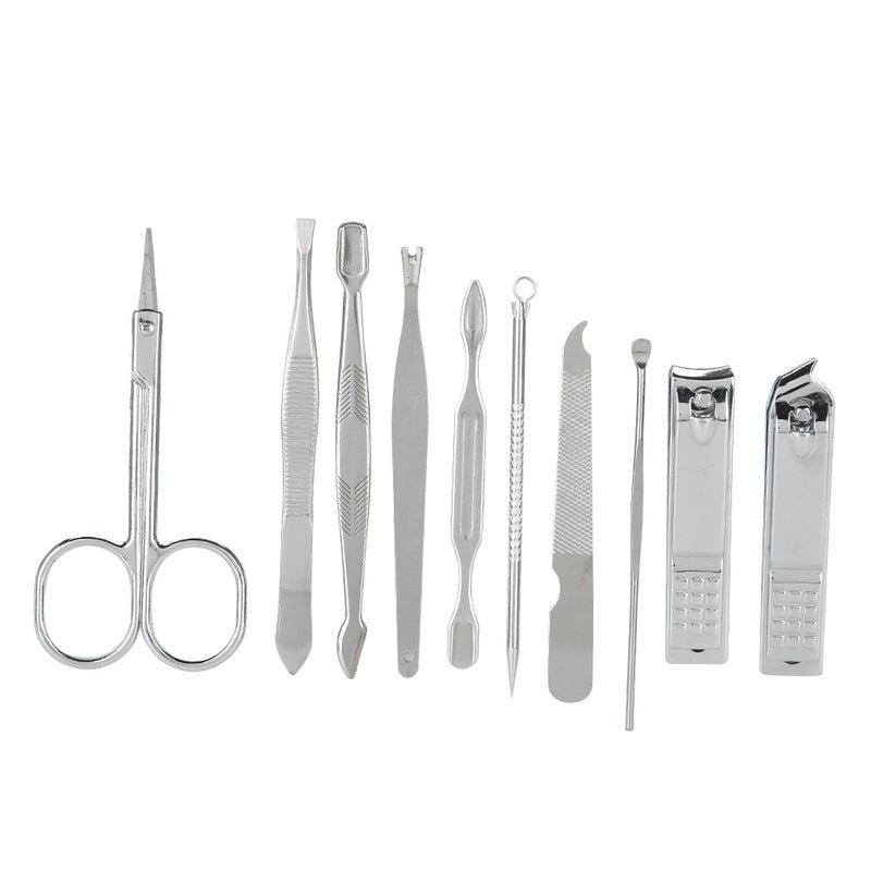 Nail Clipper Trimmer Set: 10-Piece Stainless Steel Kit - Non-Slip Splash-Proof Design Portable Manicure Tools for Home Travel Daily Grooming - Image 5
