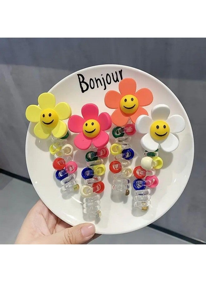 Radhya Accessories Spriral Hairties for Kids Colorful beads Hairties for Girls Cute flower spiral Hairties for Women hair accessories for kids Korean hair accessories (Pack of 2) - Image 5