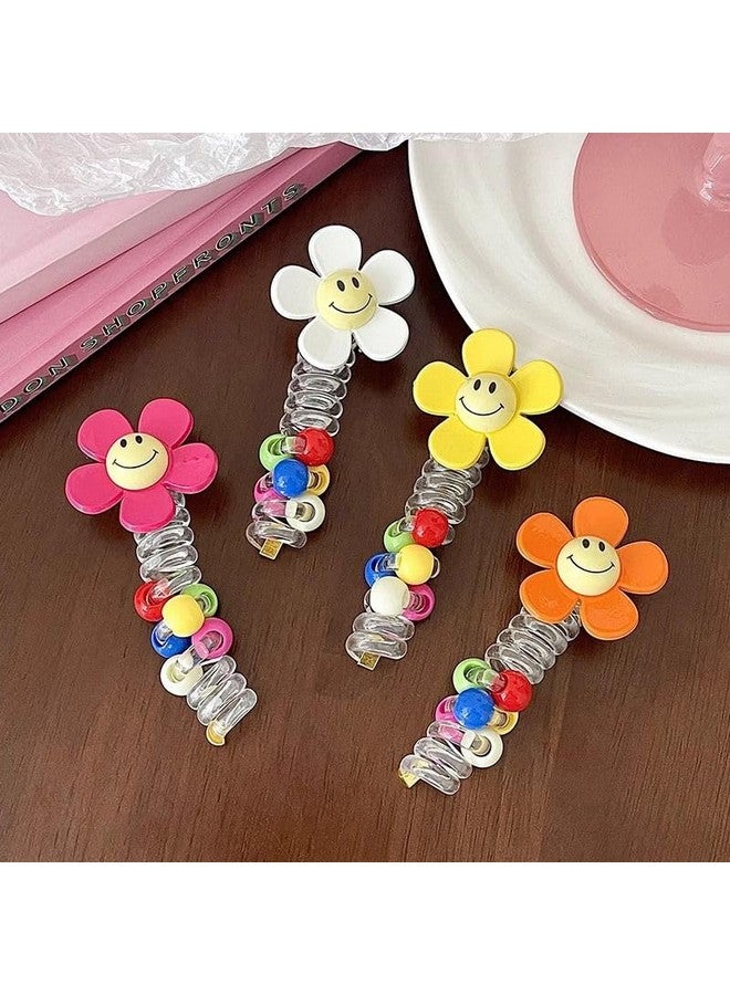 Radhya Accessories Spriral Hairties for Kids Colorful beads Hairties for Girls Cute flower spiral Hairties for Women hair accessories for kids Korean hair accessories (Pack of 2) - Image 4