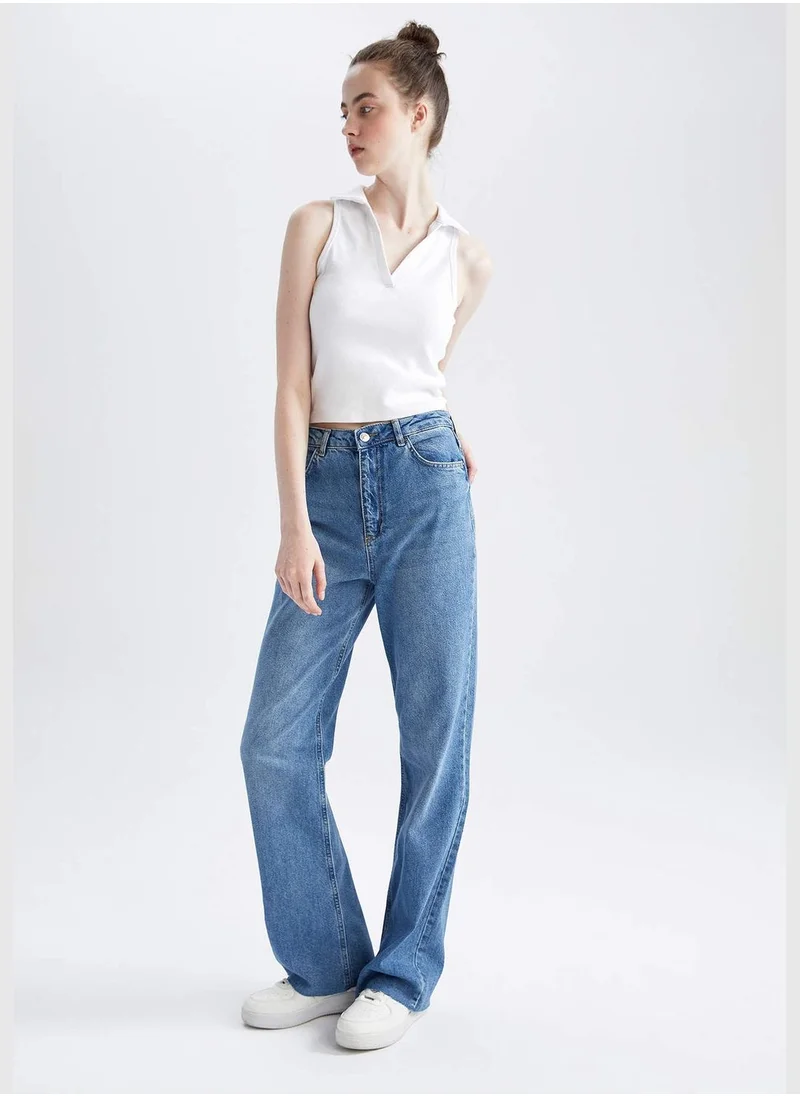 ديفاكتو Woman Wide Leg Denim Trousers