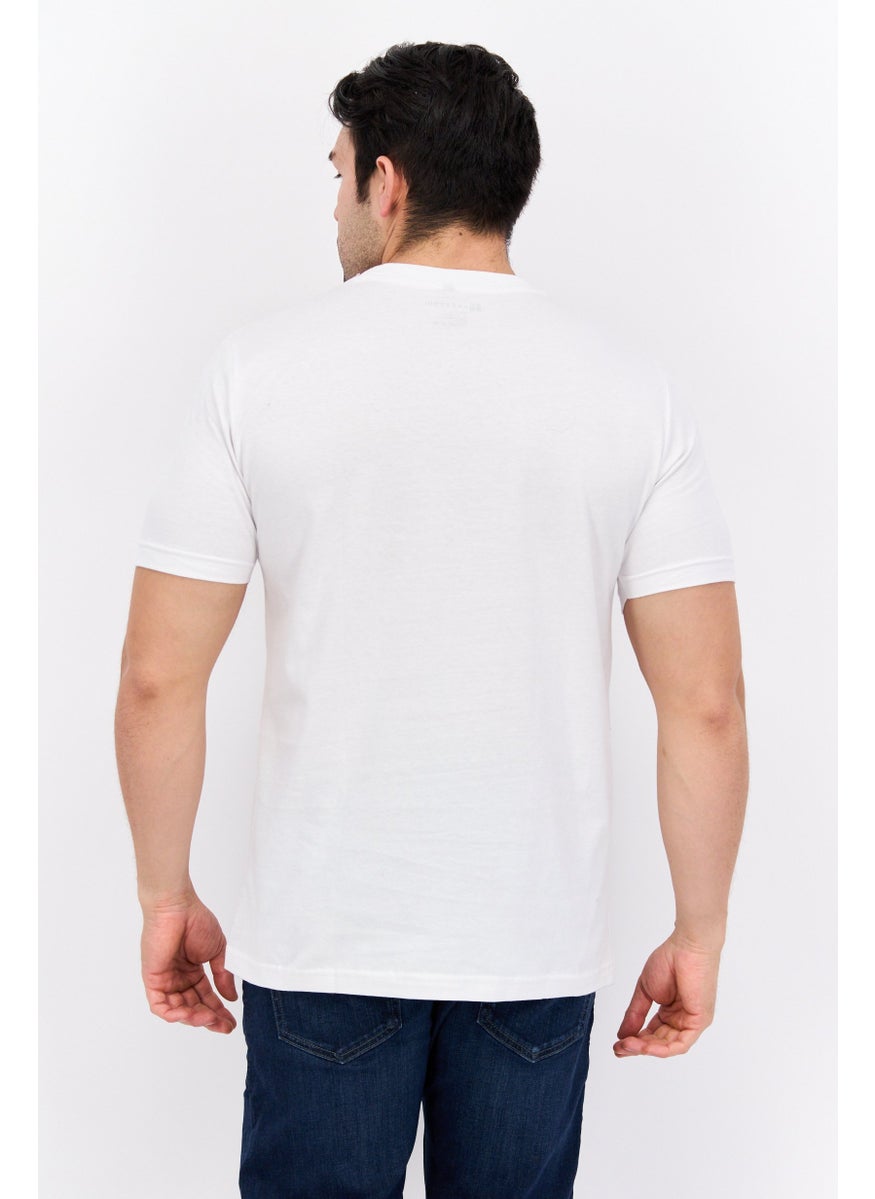 Free Soul Men Crew Neck Short Sleeve Graphic Printed T-Shirt, White  - Image 2