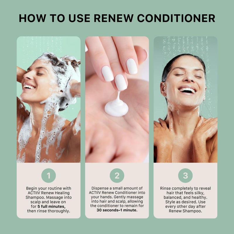 ACTIIV بلسم الشفاء ACTIIV Renew (للجنسين) | يحسن مظهر الشعر، يرطب ويقوي الشعر، يشفي الشعر التالف والمُعالج بشكل مفرط، نباتي، آمن للألوان، لجميع أنواع الشعر، 215 مل / 7 أونصة - Image 4