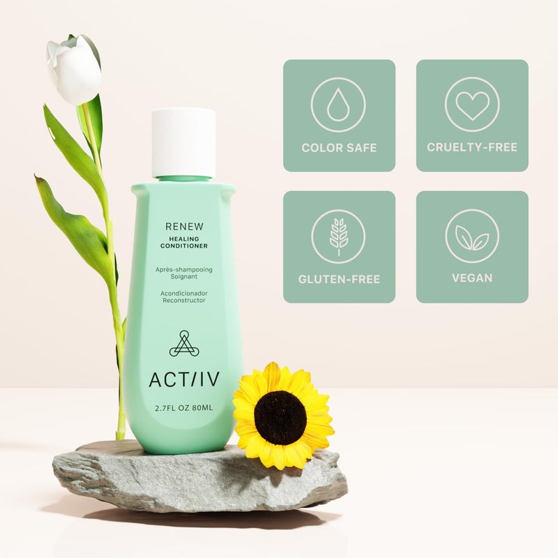 ACTIIV بلسم الشفاء ACTIIV Renew (للجنسين) | يحسن مظهر الشعر، يرطب ويقوي الشعر، يشفي الشعر التالف والمُعالج بشكل مفرط، نباتي، آمن للألوان، لجميع أنواع الشعر، 215 مل / 7 أونصة - Image 5