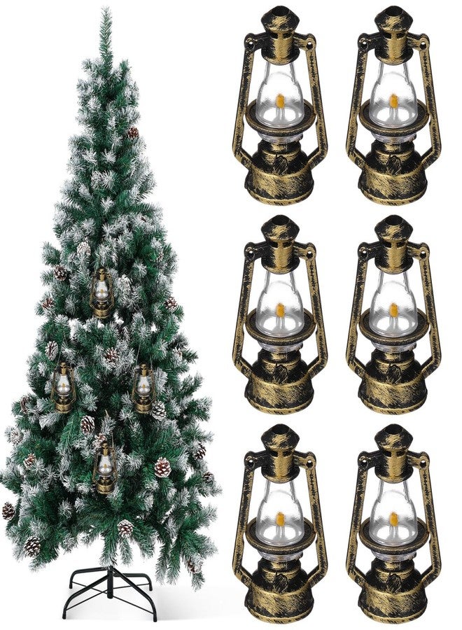 CORHAD 10Pcs Miniature Kerosene Lamp Ornament Vintage Kerosene Light Decor for Christmas Halloween Retro Lantern Light Decor for Home Tree Decorations - Image 1
