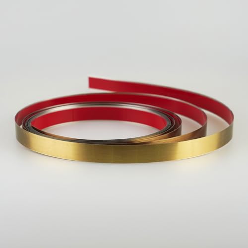 Hungbak Peel and Stick Metal Trim, Flexible Stainless Steel Molding for Wall, Fireplace, Mirror Frame, Craft and Home Decoration (Shiny Gold, 6m x 2.5cm) - Image 2