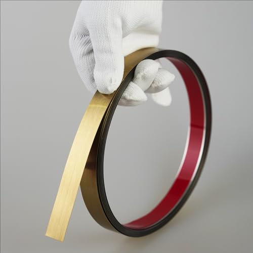 Hungbak Peel and Stick Metal Trim, Flexible Stainless Steel Molding for Wall, Fireplace, Mirror Frame, Craft and Home Decoration (Shiny Gold, 6m x 2.5cm) - Image 1