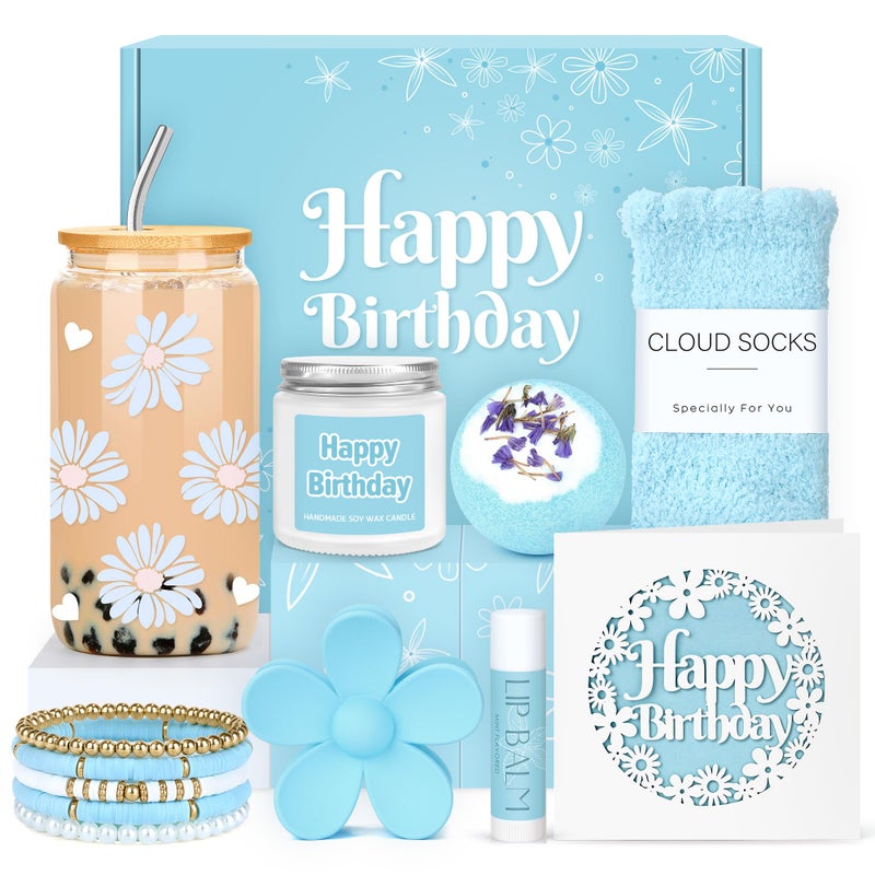 CHESACE Birthday Gifts for Teen Girls, Women, Teenage Girl Birthday Gift Sets for Teen Girls Tween Gifts for Teenage Girl Cute Daisy Aesthetic Glass Cup Gift Basket for Teens, Her, Women, Sister, Friend - Image 1