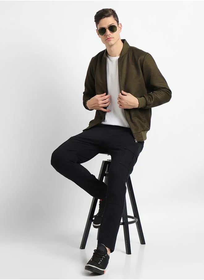 Dennis Lingo Regular Fit Suede Look Bomber Jacket