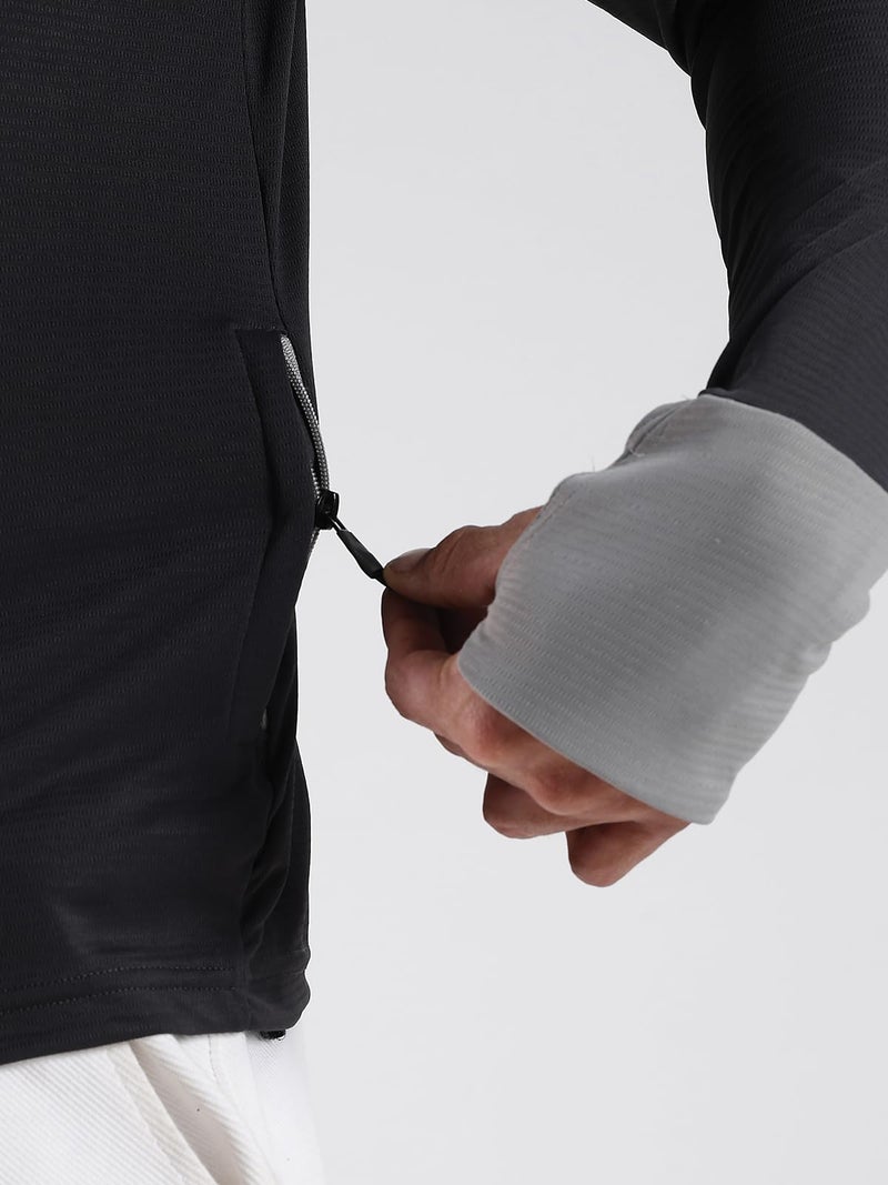 ADRO Sunscreen Jacket for Men UV Sun Advanced Protection Running Jackets For Men Biker Jackets with Zipper Sports jacket for men | SSJ-PLN-DG-S - Image 5