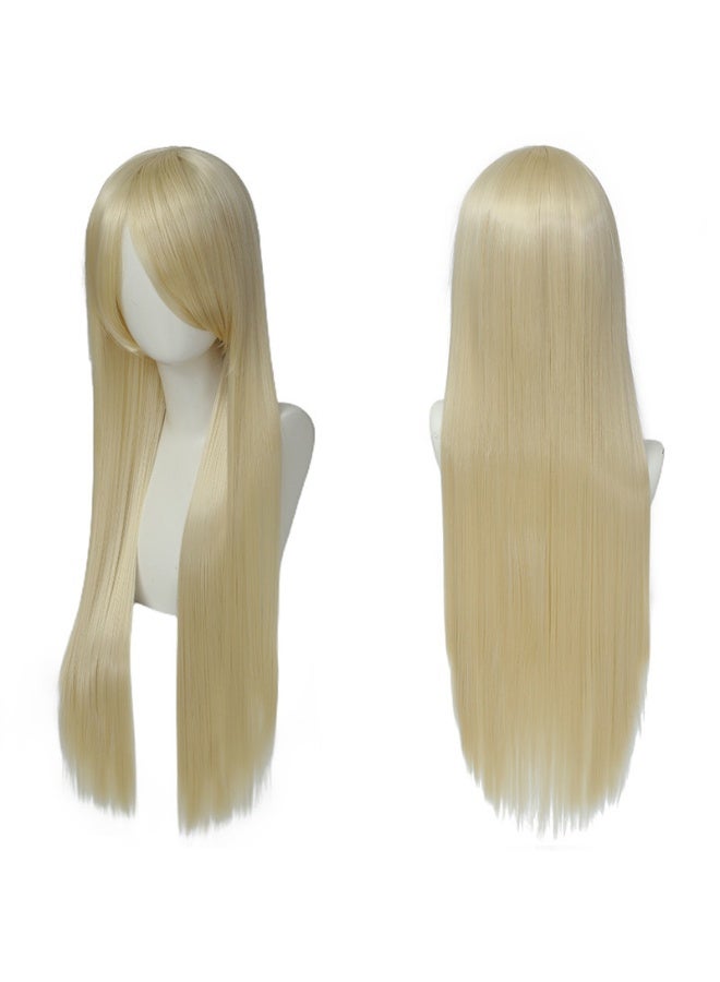 Generic Colorful Long Straight Cosplay Wig 80cm For Men And Women Wholesale OEM Customized Anime Real Show Mechanism Hair Wig Off-white