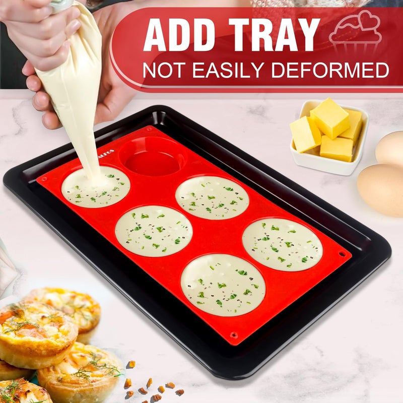 Walfos Silicone Whoopie Pie Baking Pans, Non-Stick Muffin Top Pan Set of 4. Food Grade and BPA Free Silicone,Perfect for Muffin, Eggs, Tarts and More, Dishwasher Safe - Image 5