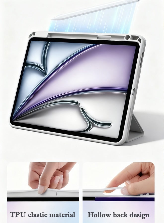 Y-Shaped Folding Stand Case for  iPad 10th Generation 10.9 inch 2022/iPad 11th Generation (A16) 11 inch 2025 Generation Cover, Magnetic Suction, Hidden Pen Storage, Supports Portrait and Landscape-Grey - Image 2