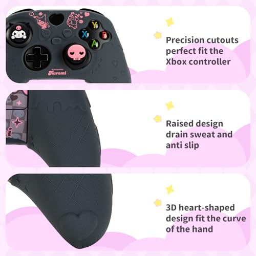 Kuitmor Controller Cover Skin for Xbox Series X/S,Soft Silicone Anti-Slip Protective Cover Skin Case Compatible with Xbox Controller with 2 Thumb Grip Caps - KLM - Image 3