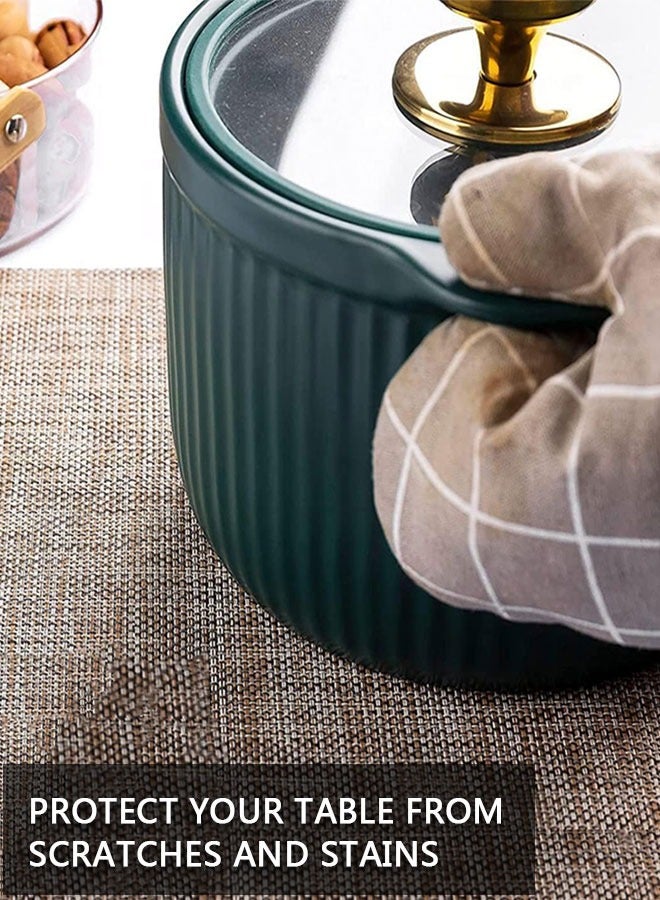 HAWAWA Placemats Set of 4, Heat-Resistant Woven Vinyl Placemat, Non-Slip Washable PVC Table Mat, Plastic Table Mats for Dining Table, Kitchen Table 30x45 cm Beige - Image 5