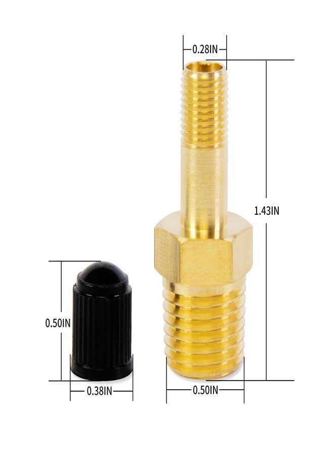 ChillWaves Brass Tank Valve, Standard Valve Core 1/4" NPT Anti-Corrosion Schrader Valve with Sealing Caps for Air Compressor Tanks(8-Pack) - Image 2