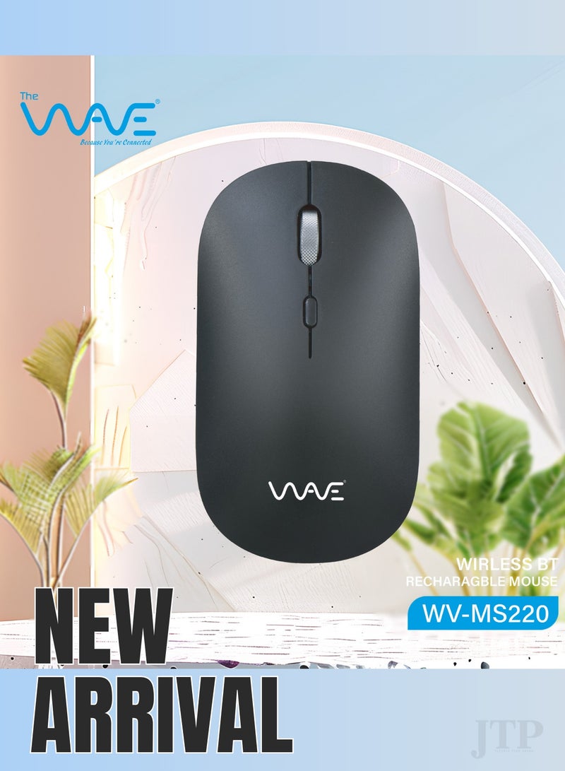 Wave White Wireless Mouse Ergonomic  – Bluetooth & Rechargeable | Dual Mode 4D, Adjustable DPI 800-1200-1600, Silent Switch, 1-Year Warranty - Image 5