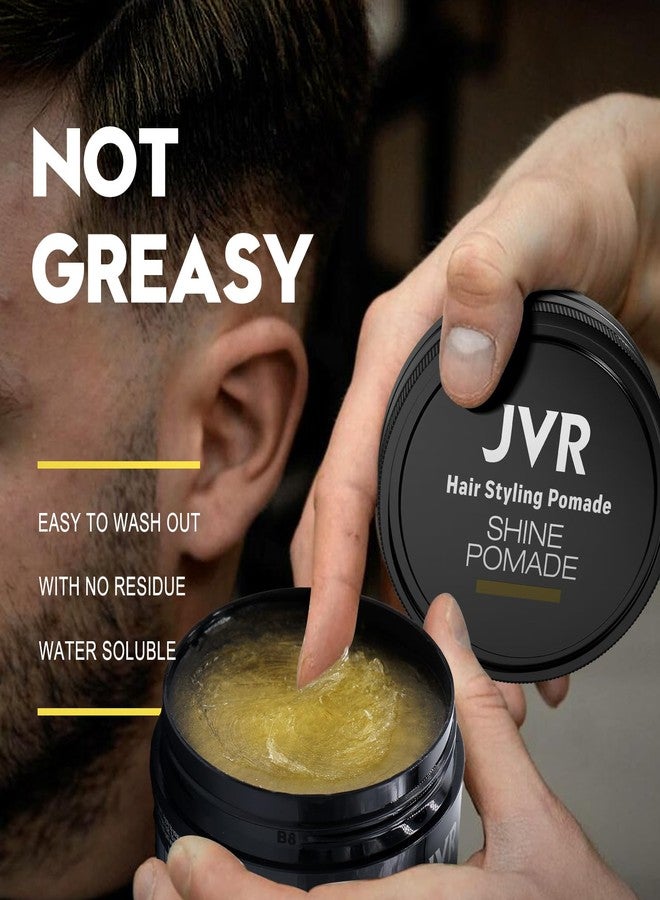 JVR Men's Hair Pomade, Hair Styling Pomade For Men, Strong Hold with High Shine Hair Gel Water Based Hair Cream Flake Free, Easy To Wash Out For All Hair Types - Image 4