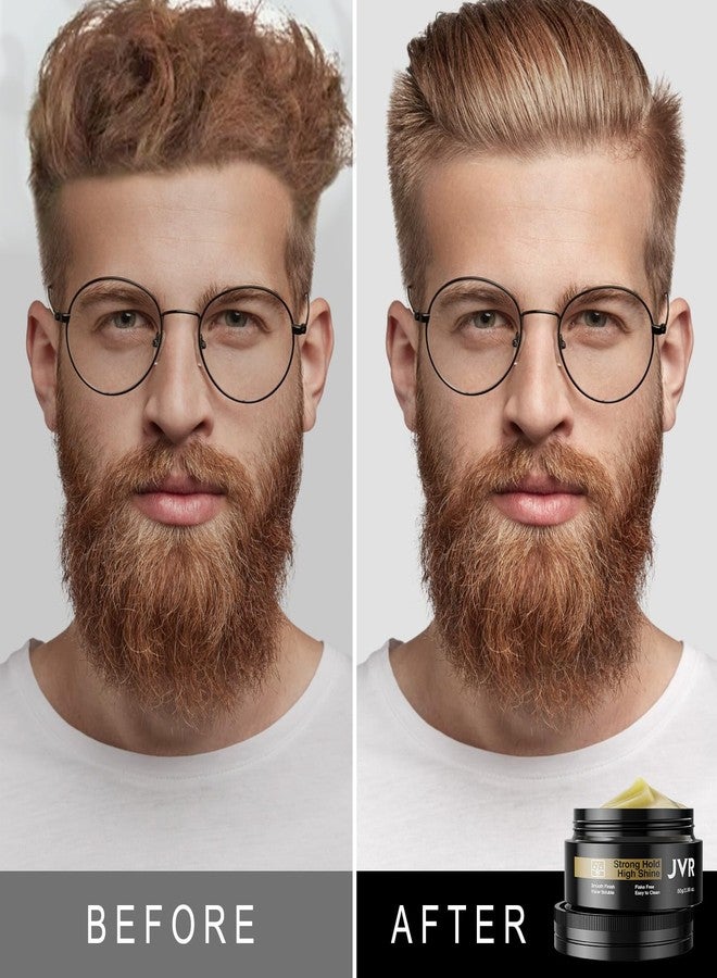 JVR Men's Hair Pomade, Hair Styling Pomade For Men, Strong Hold with High Shine Hair Gel Water Based Hair Cream Flake Free, Easy To Wash Out For All Hair Types - Image 3