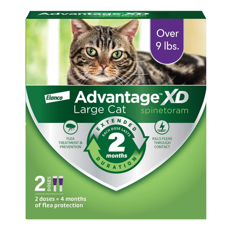 Advantage XD Large Cat Flea Prevention & Treatment For Cats over 9lbs. | 2-Topical Doses, 2-Months of Protection Per Dose - Image 1