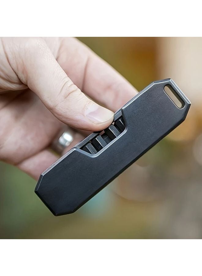 Gray Portable Pocket Screwdriver With 8 Replacement Heads EDC Tool Set - Image 4