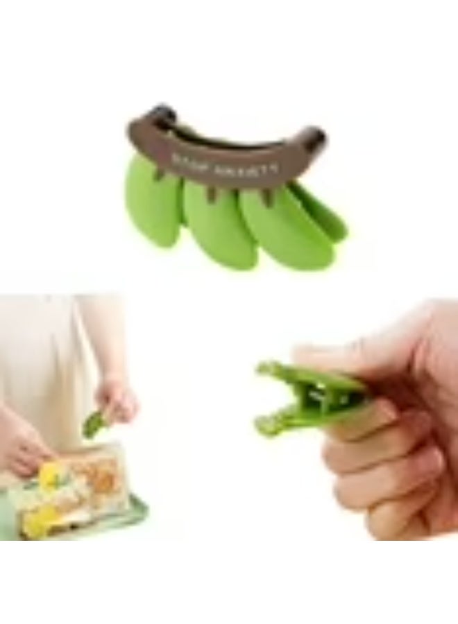 Banana Sealing Clip Reusable Bag Clamp With Strong Fridge Magnet Fun Kitchen Snack Bag Sealer Novelty Banana Fridge Accessory (Green) - Image 1