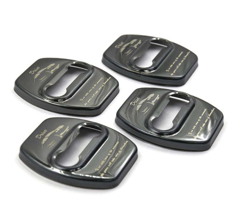 LIGHTKOREA Stainless Steel Metal Car Door Striker Lock Latches Protector Cover Dress up Accessories (Pack of 4) Compatible with Hyundai, Compatible with Kia Vehicles (Blue) - Image 4